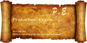 Pratscher Ervin névjegykártya